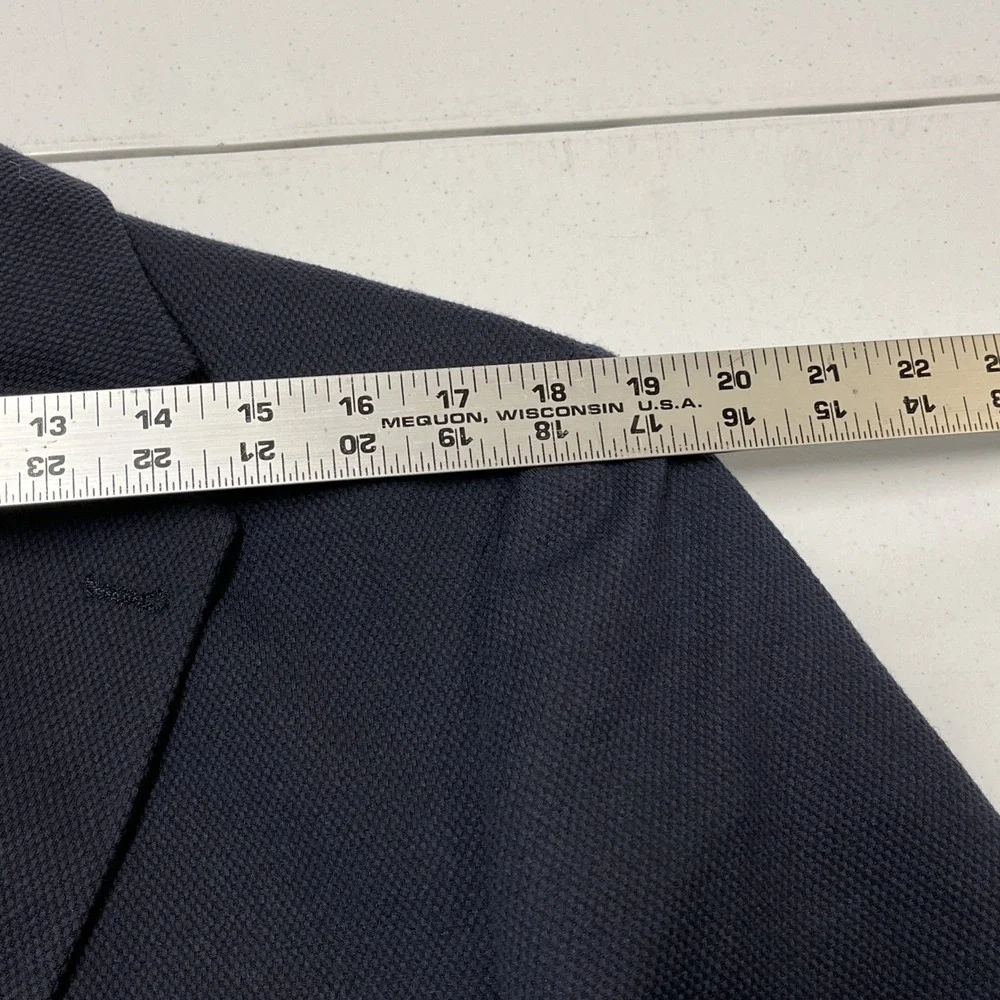 Steel & Jelly Blazer Mens 44 Navy Blue Textured Jacket Structured Office Career‎